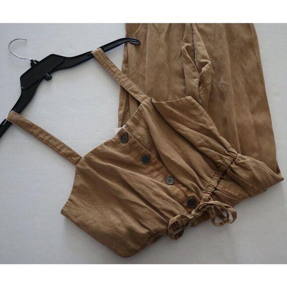 Alice + Olivia CC105A20803 Women's Sz 2 Tan Tiana Linen-Blend Jumpsuit $395 - Picture 4 of 12